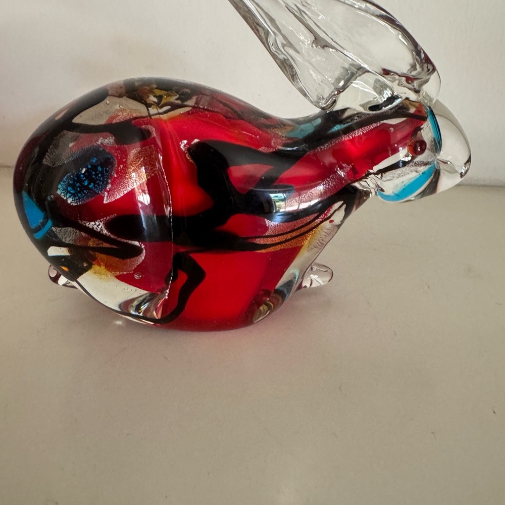 Dale Tiffany Red and Black Glass Art